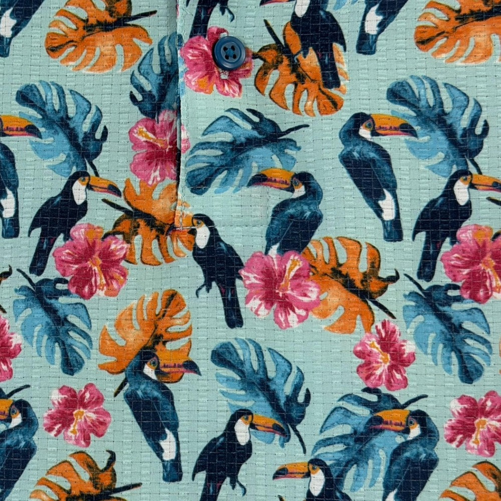 Tommy Bahama Big 3X Blue Toucan Hawaiian Camp Shirt Resort Button Up‎ - Picture 3 of 8